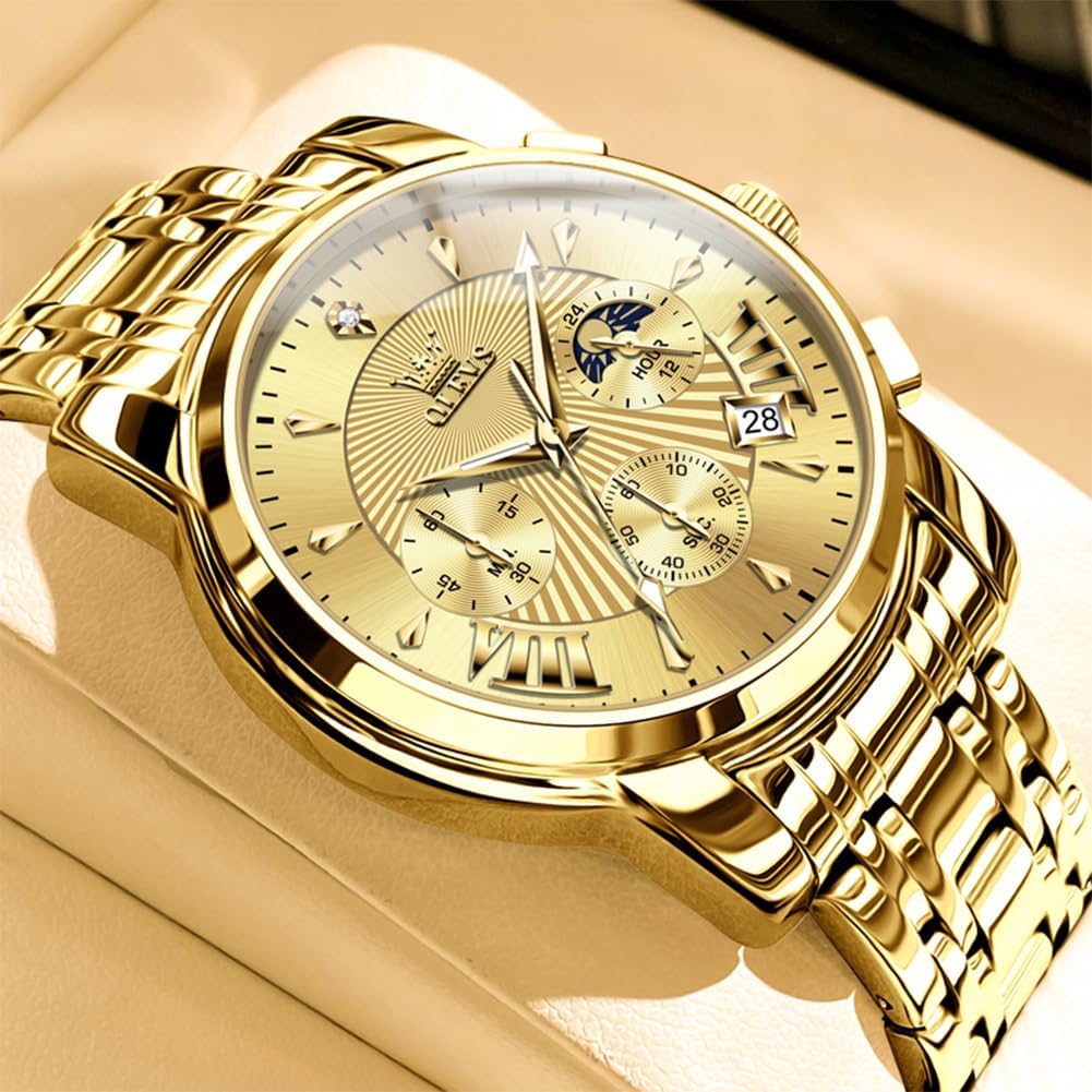 OLEVS Relojes para hombre Relojes de cronógrafo de fácil lectura lu...