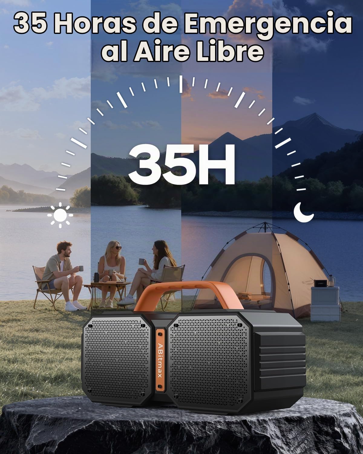ABitmax Altavoz Bluetooth para exteriores, pico de 90 W, 35 H | Alt...