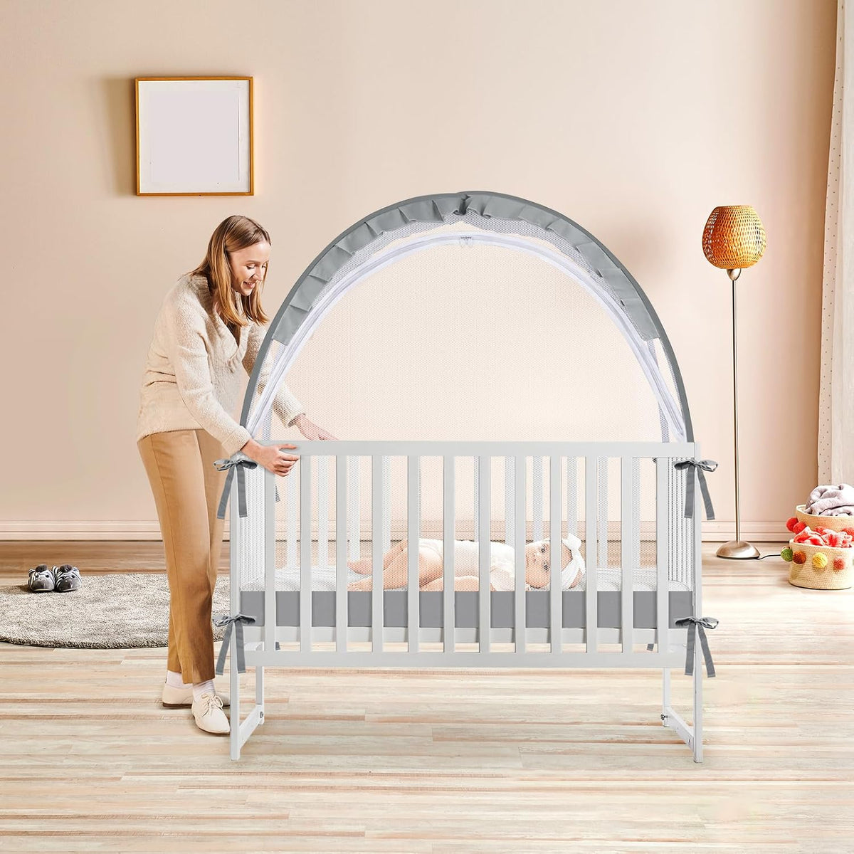 Tienda de campaña para cuna para evitar que el bebé salga, prevenci...
