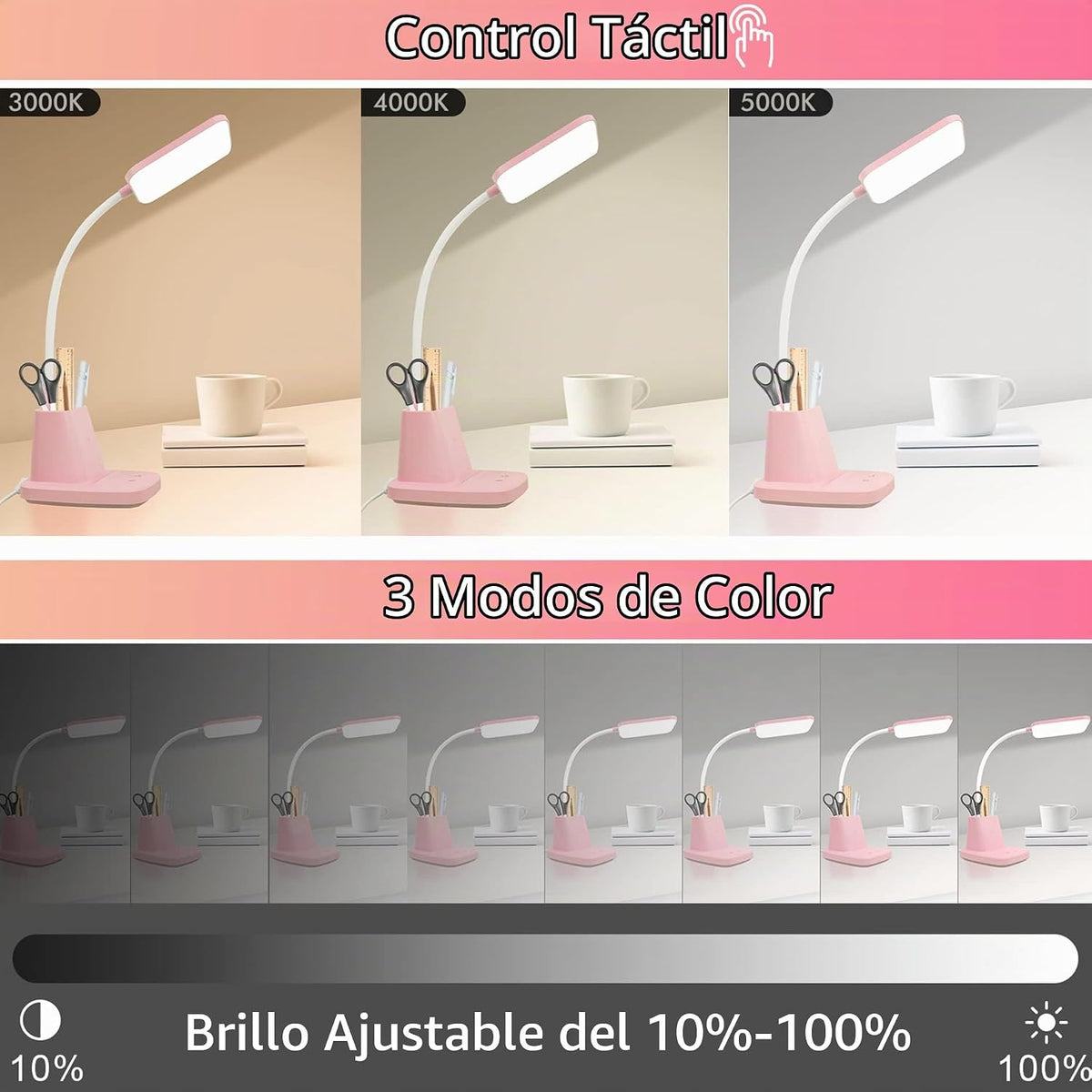 Sailstar - Lámpara de escritorio LED con carga inalámbrica de 10 W...
