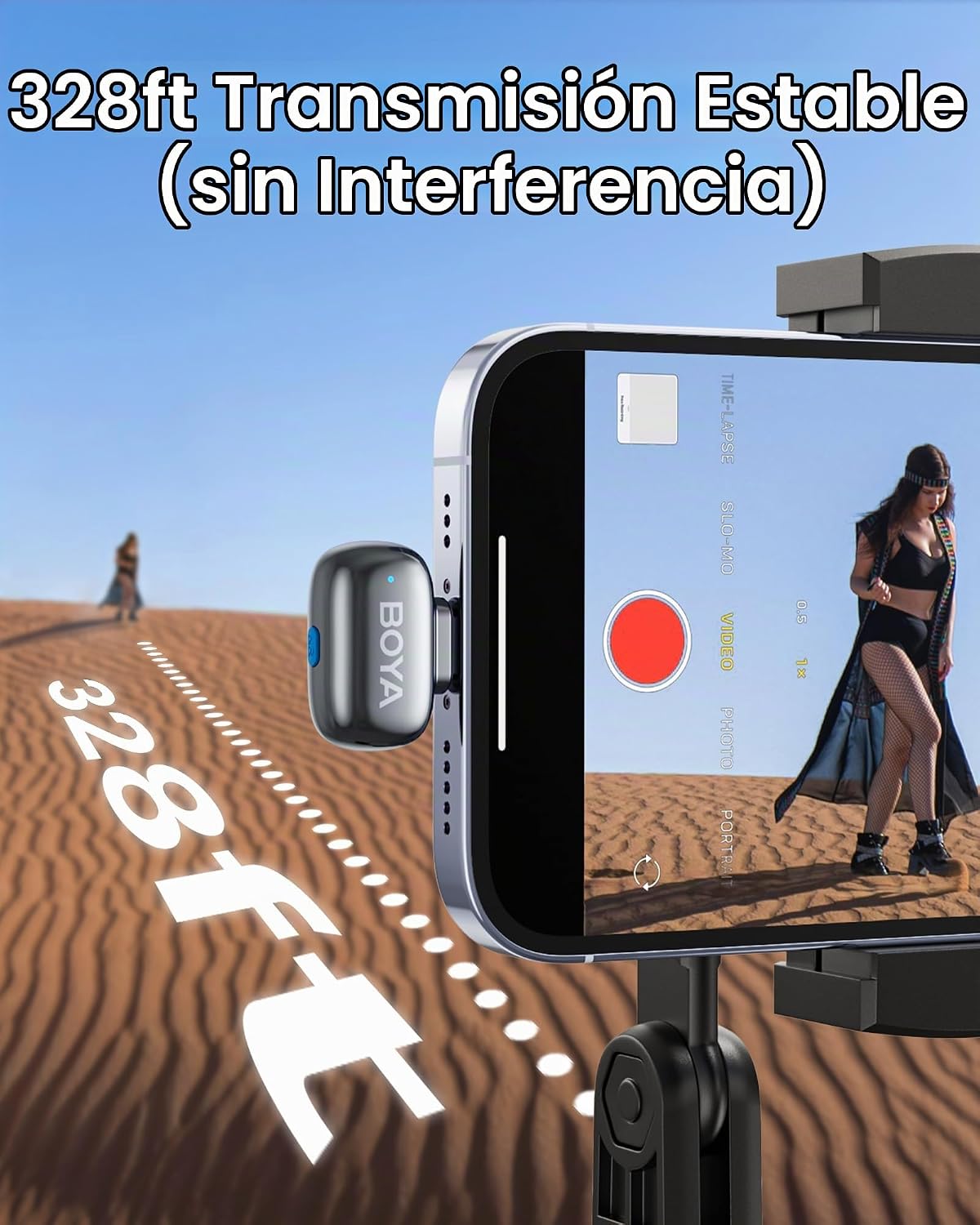Micrófono Lavalier inalámbrico BOYA mini 2 para iPhone 5-17 y teléf...