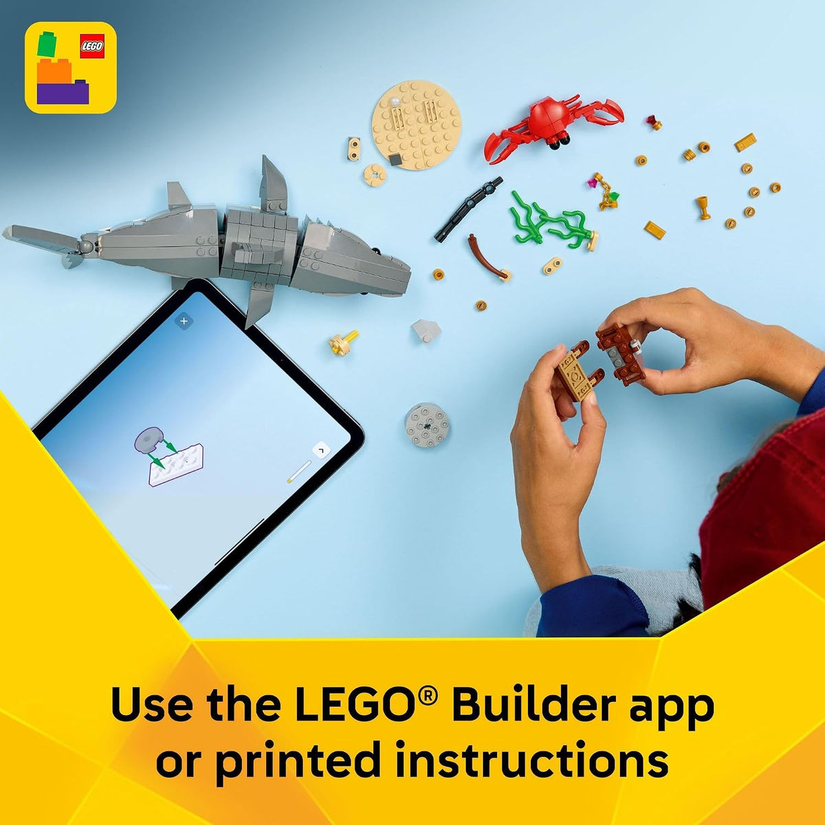 LEGO Creator 3 en 1 Tiburón feroz con cofre del tesoro 31381 | Jugu...