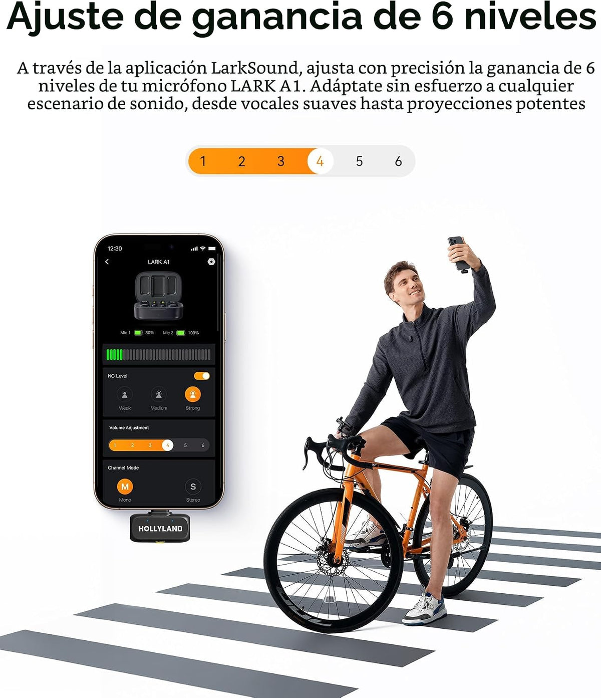 Micrófono inalámbrico Hollyland Lark A1 Mini para iPhone y Android,...
