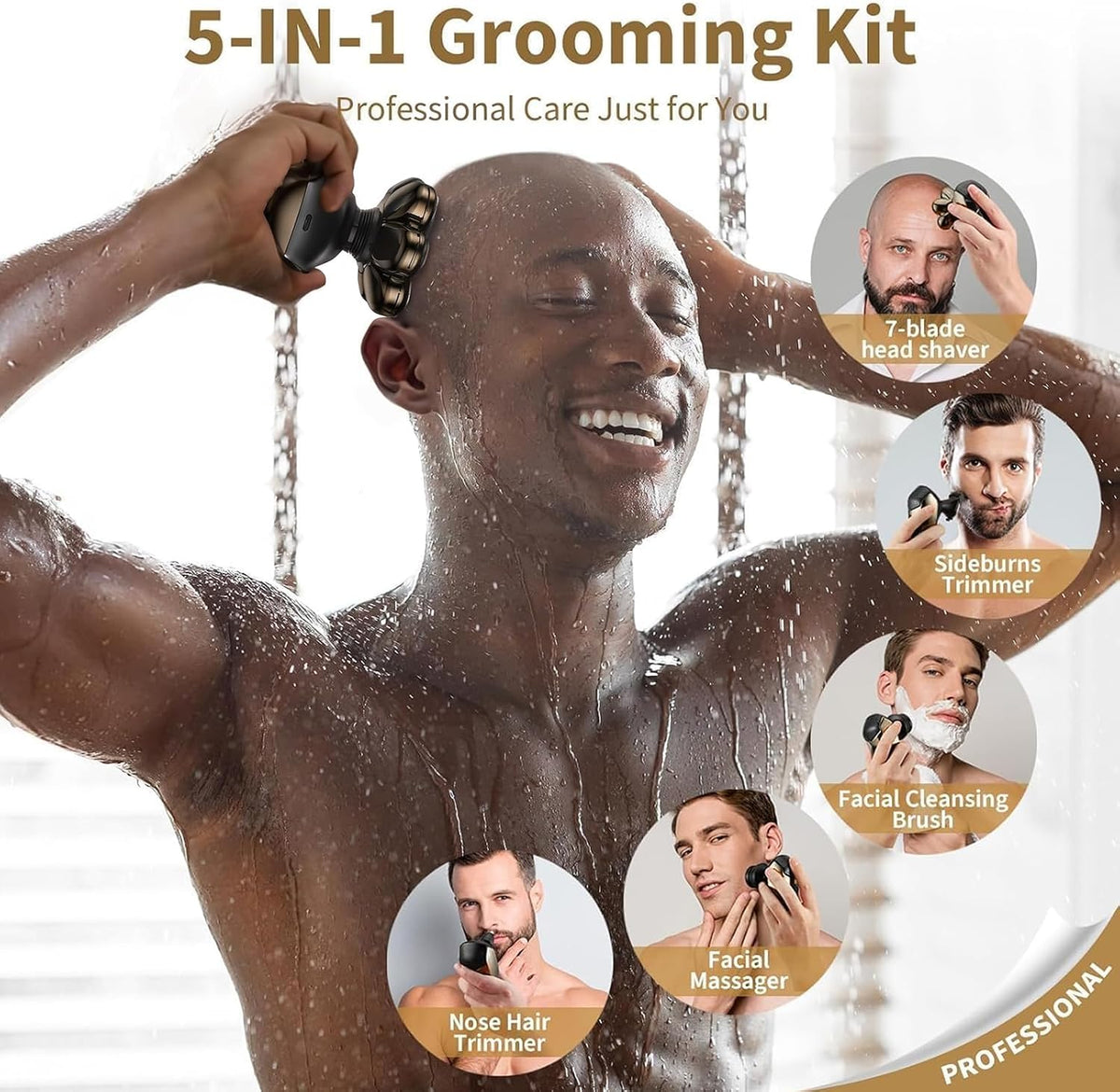 SHPAVVER Afeitadoras de cabeza para hombres calvos: kit de aseo imp...