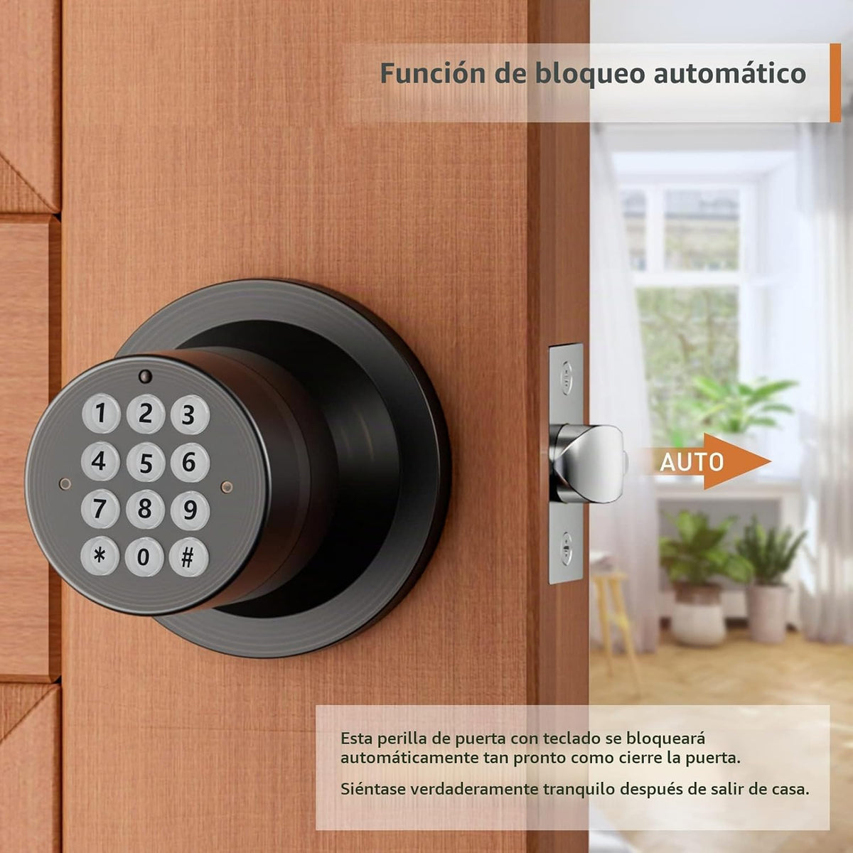 Cerradura de puerta digital con teclado, perilla electrónica de pue...