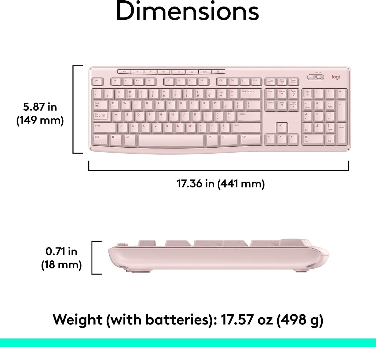 Logitech MK270 Combo de teclado y mouse inalámbricos de tamaño comp...