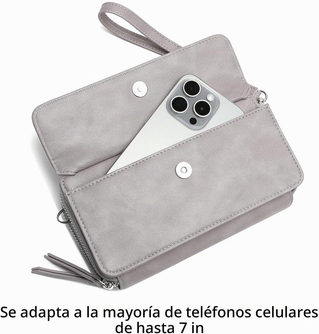 Lanyani Cartera Cruzada RFID con Correa de Muñeca y Bolsillo para T...