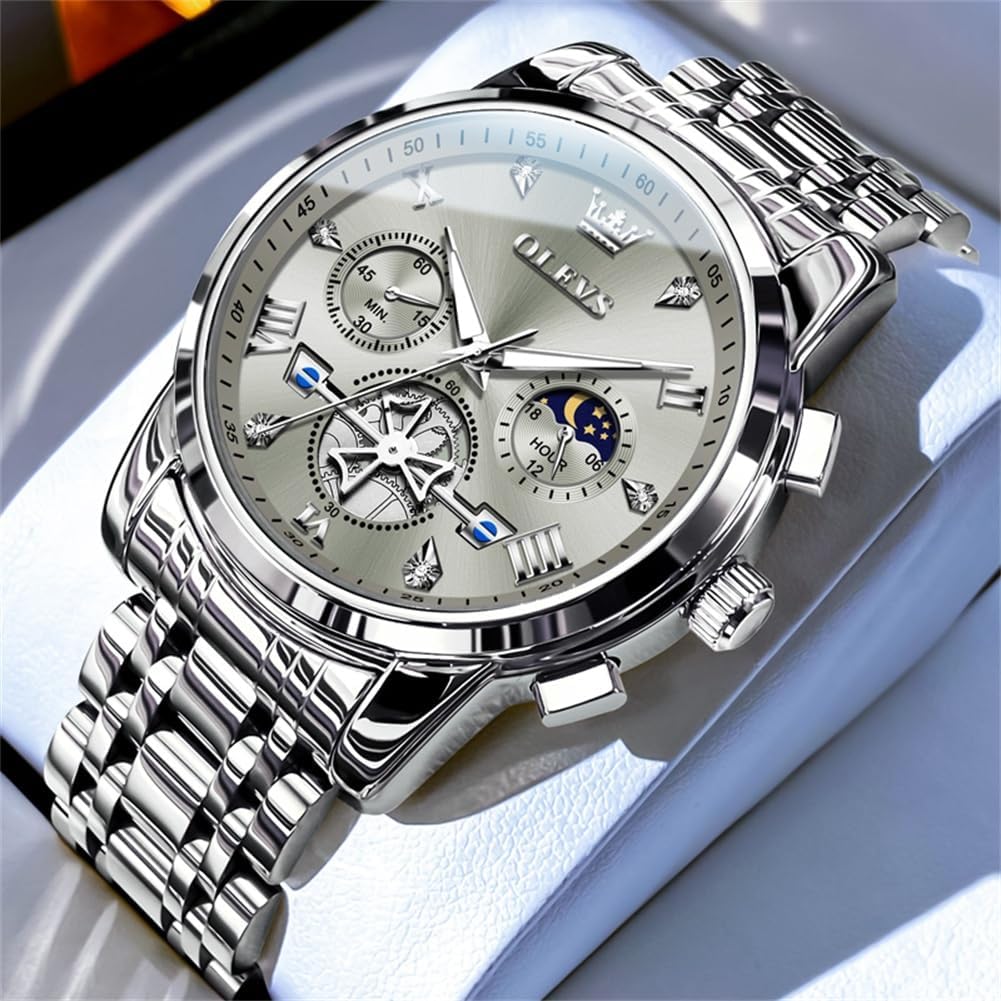 OLEVS Relojes para hombre, resistente al agua, de lujo, gran cara,...