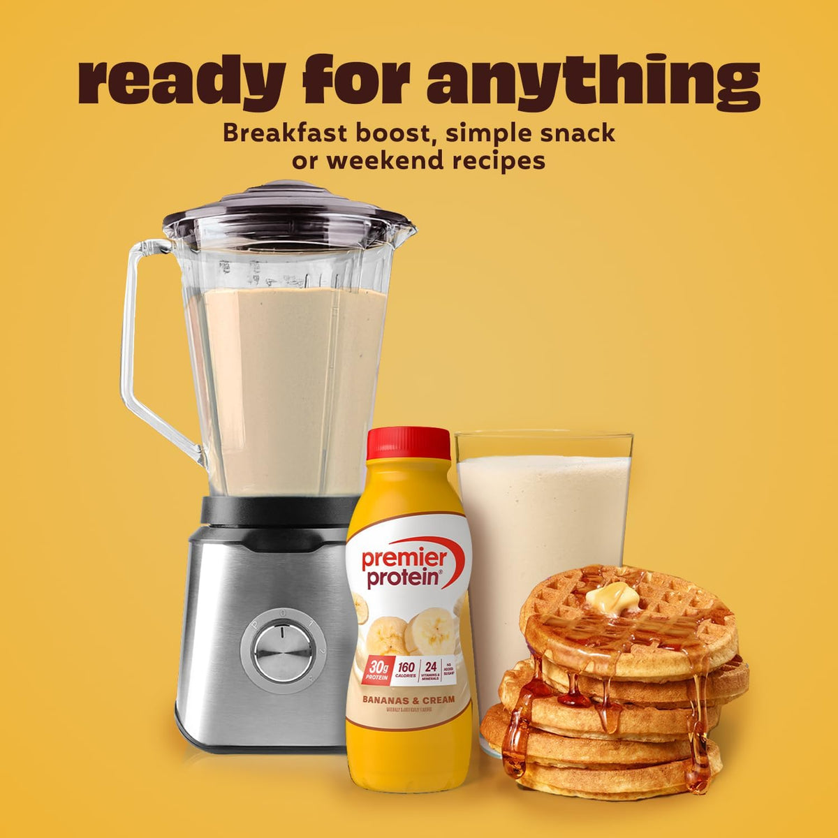 Premier Protein Batido alto en proteínas, plátanos y crema, paquete...