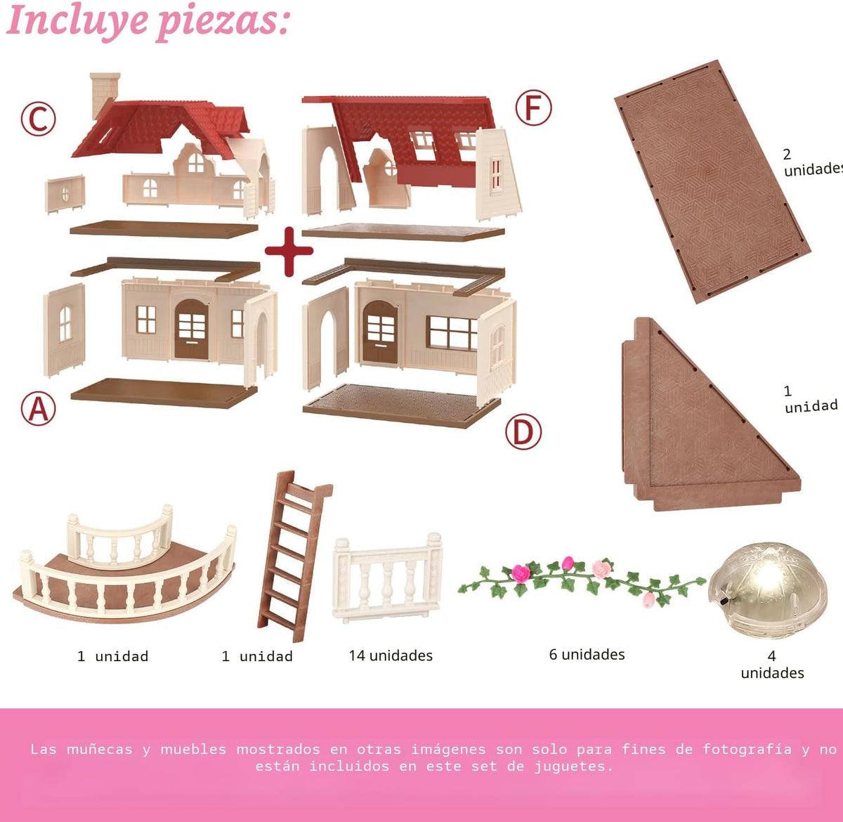 Set de casa de muñecas familiar Cozy Cabin, muebles y accesorios pa...