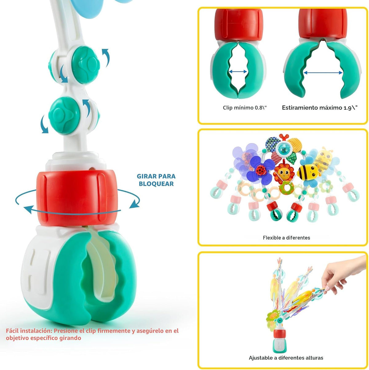 Lynncare Juguetes de moisés ajustable para bebés y niños pequeños,...