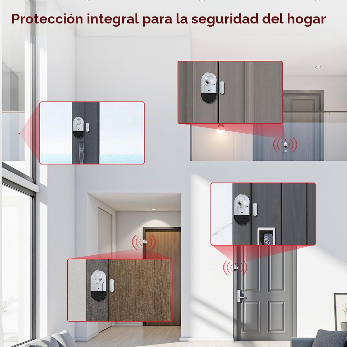 Sanjie Alarmas de ventana de puerta cuando se abre, paquete de 8, c...