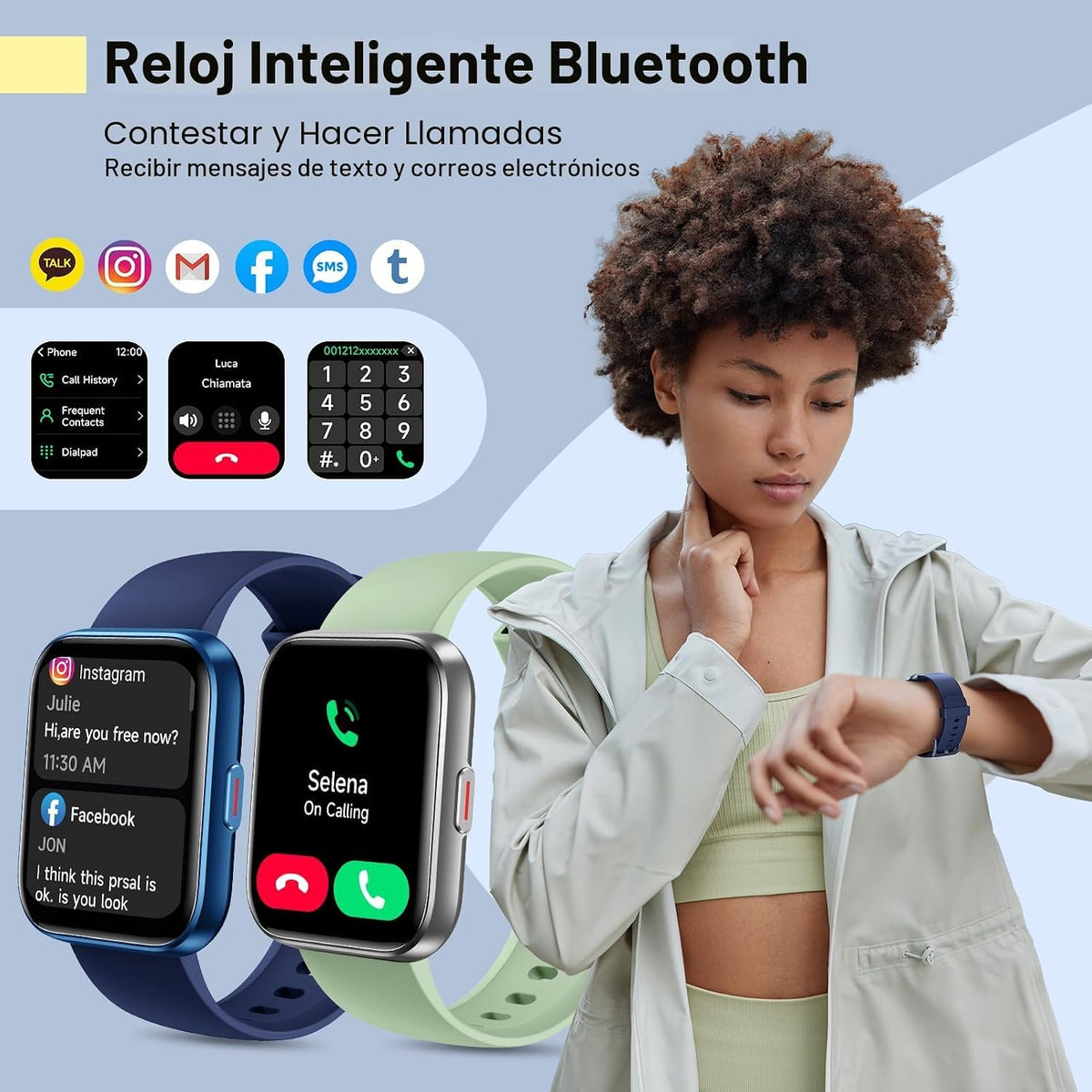 Reloj inteligente para mujeres\/hombres, compatible con Android y i...