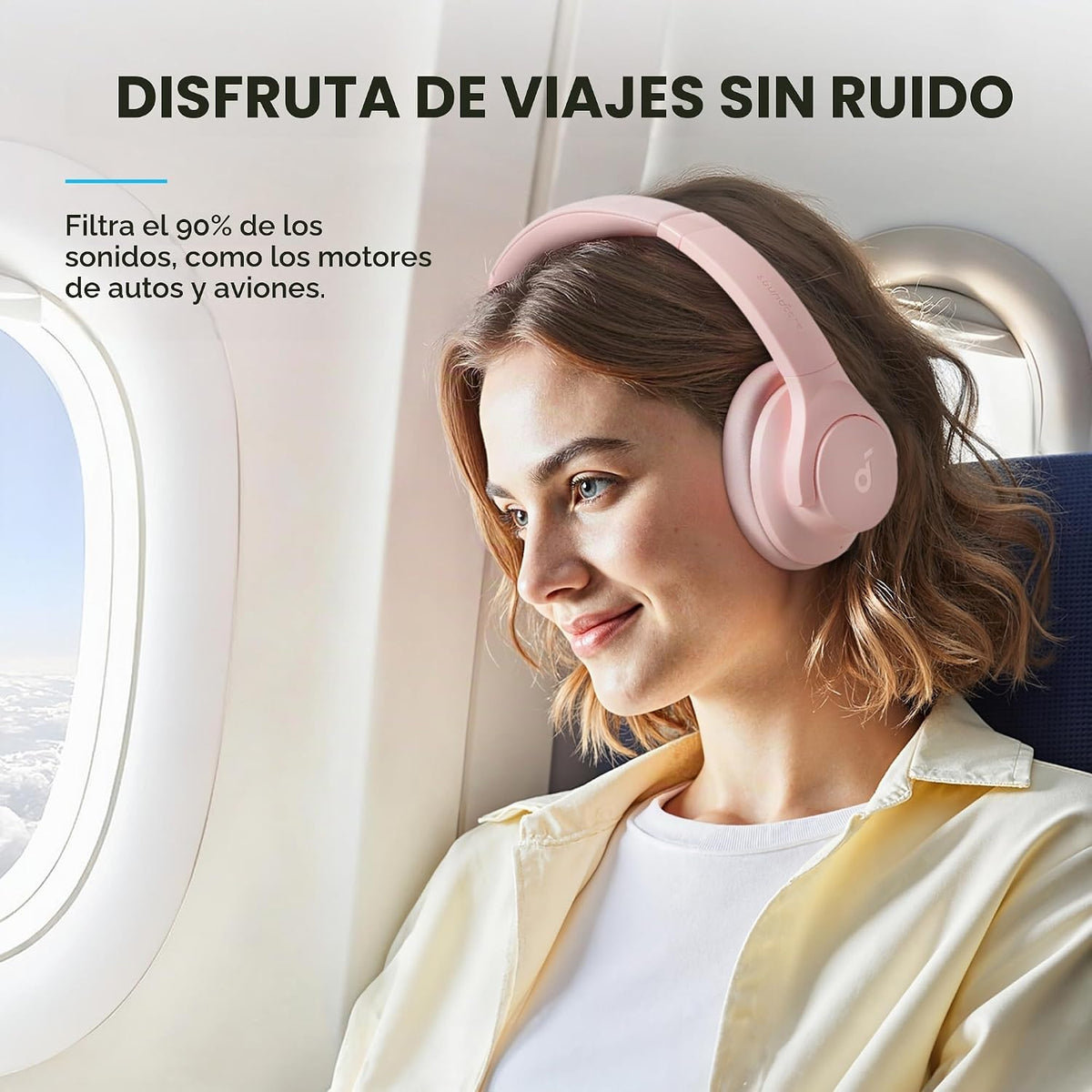 Auriculares Soundcore by Anker Q20i con funda protectora, rosa, paq...