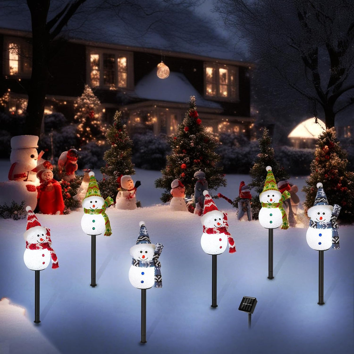 TAILERRI Luces solares de Navidad para camino, decoración al aire l...