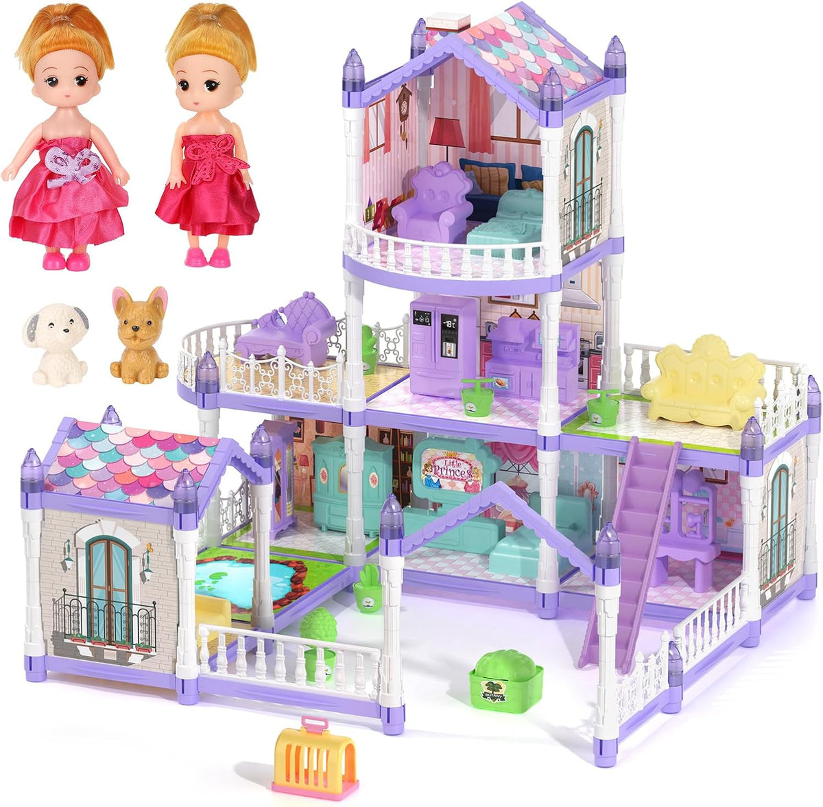 Randhar - Casa de muñecas para niñas, casa de muñecas de ensueño, 9...