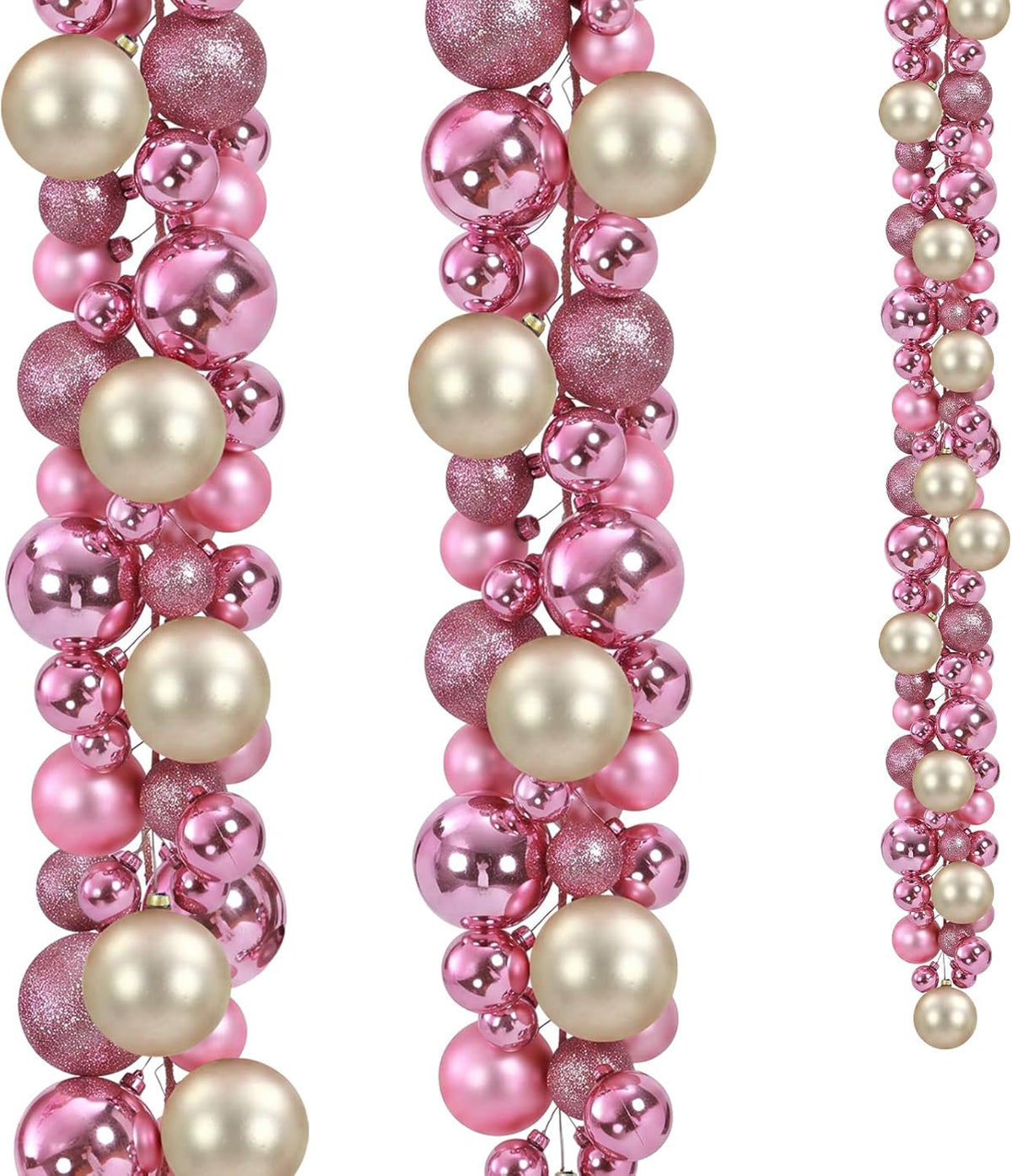 Yuxung 2 guirnaldas de bolas de Navidad de 6 pies, adornos de bolas...
