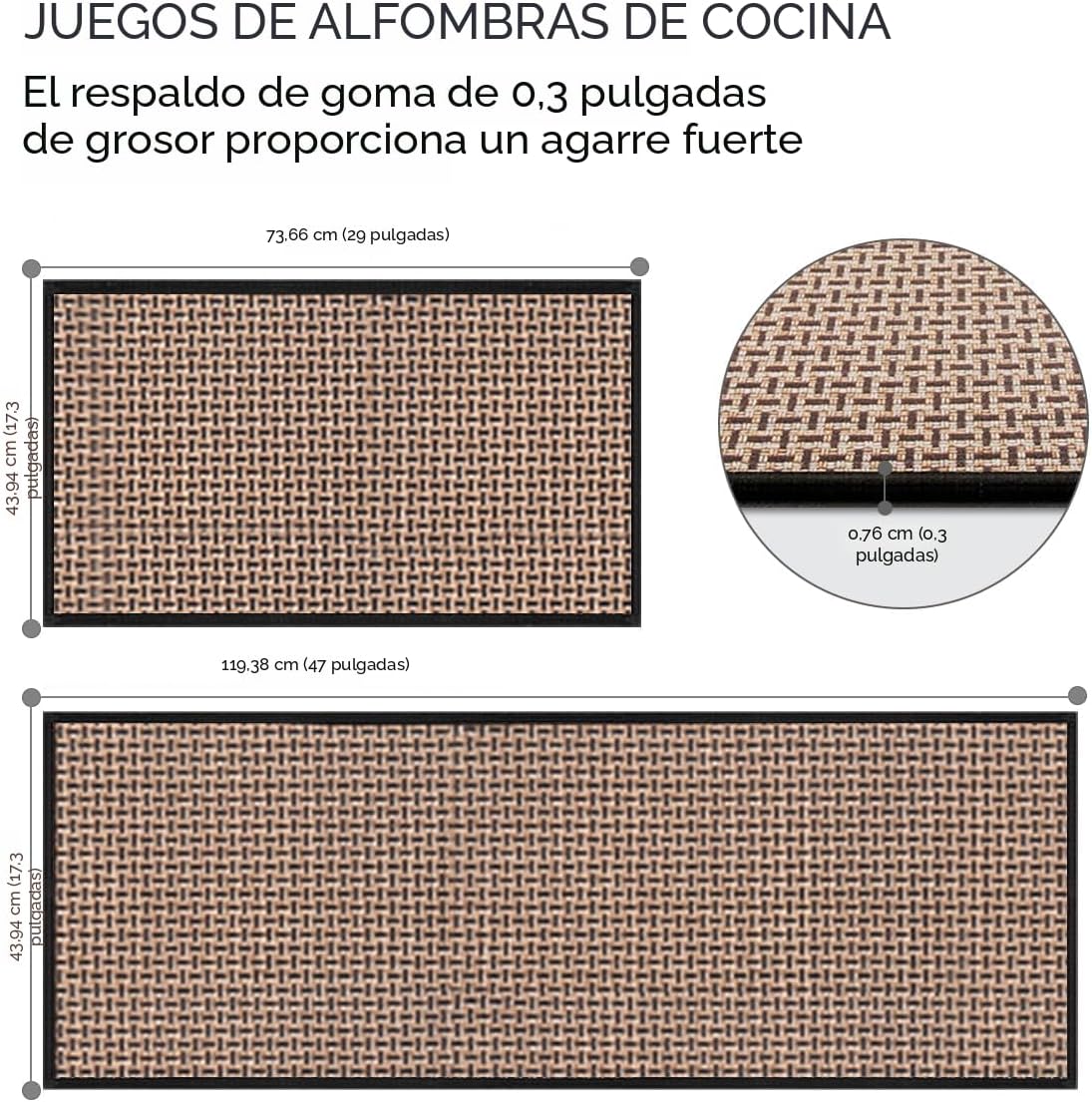 eqivei Juego de alfombras y tapetes de cocina antideslizantes lavab...