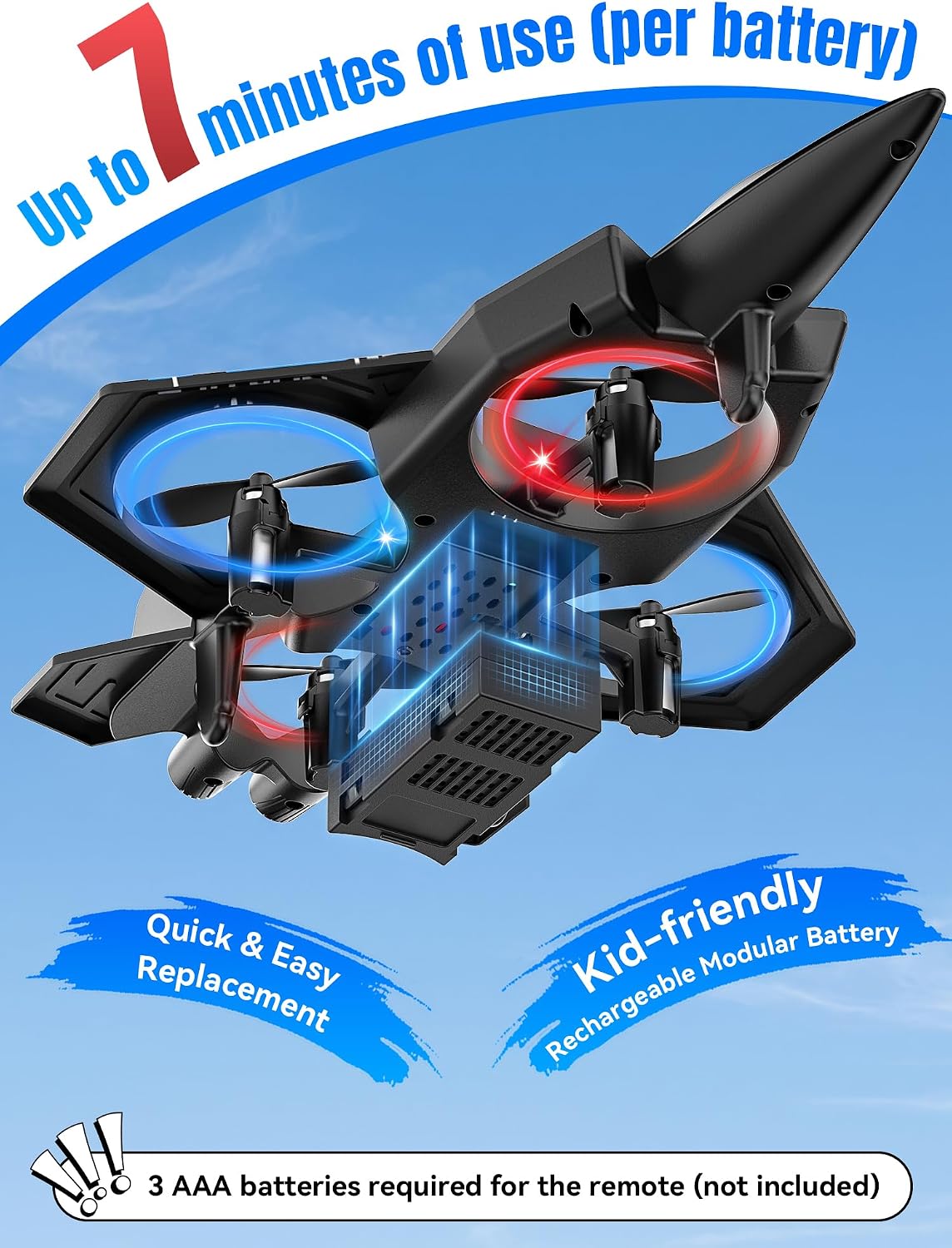 Avión RC para niños, avión con control remoto para niños y niñas, r...