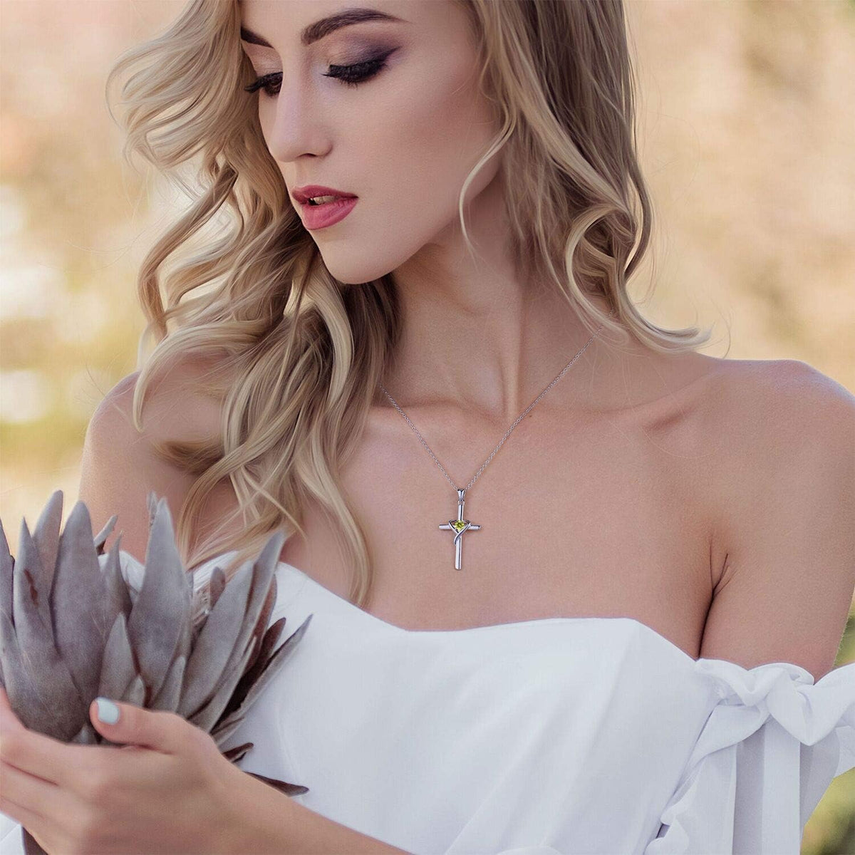 AmorAime Collar con cruz de plata de ley 925 para mujeres y hombres...