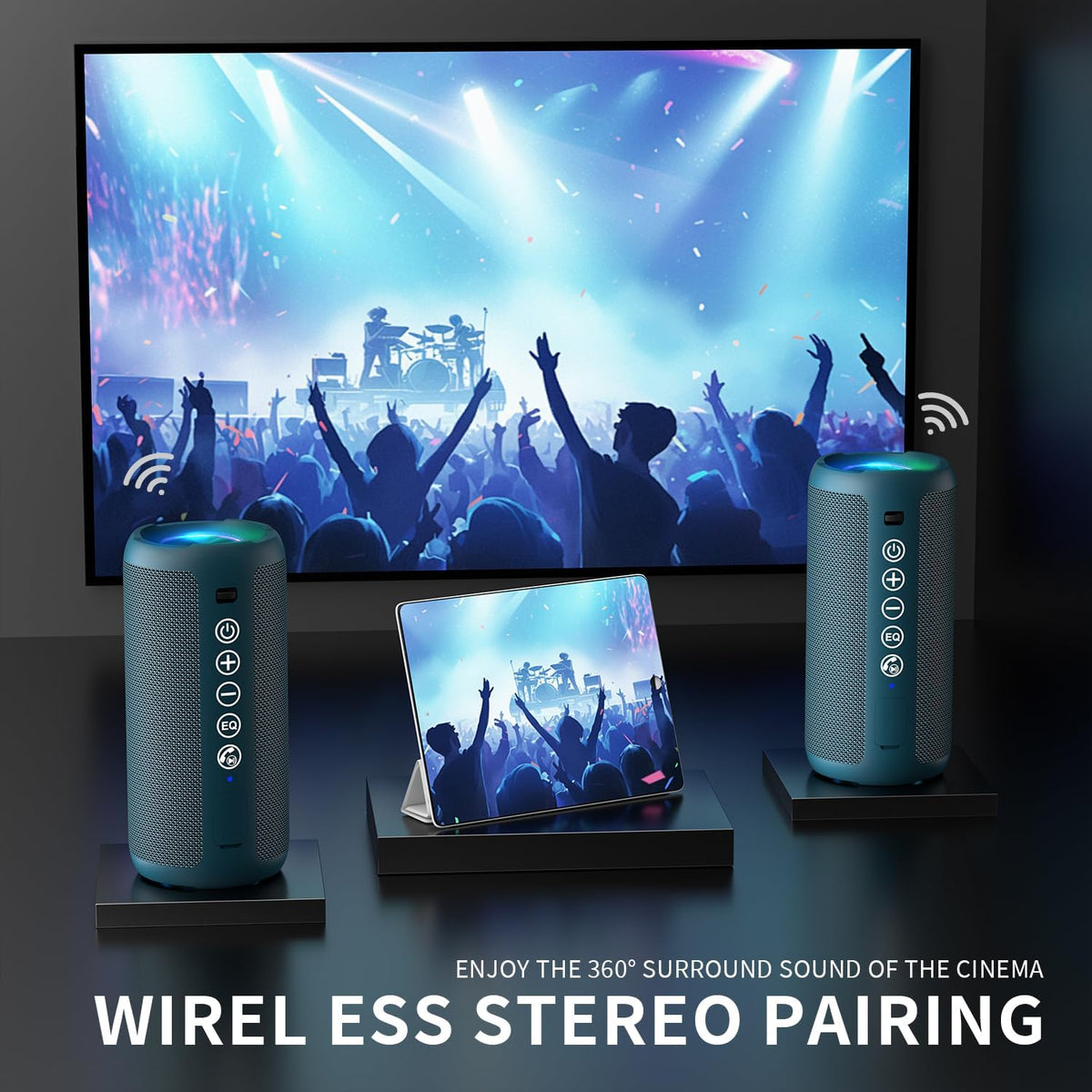 Ortizan Altavoz Bluetooth portátil, impermeable IPX7, inalámbrico,...