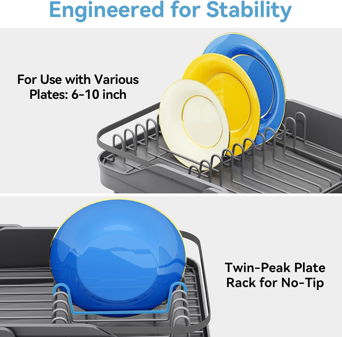 Urackify Escurridor de platos expandible para encimera de cocina pe...