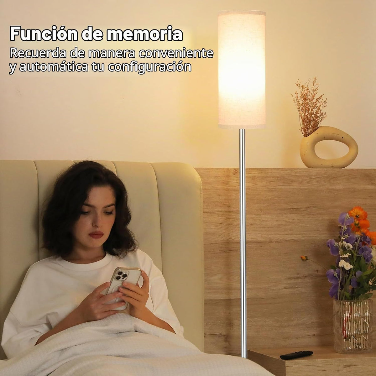 Ambimall - Lámparas de pie de 64'' para sala de estar con c...