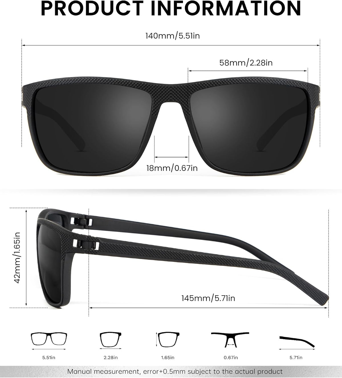 CIFOYA Gafas de sol polarizadas para hombre - Gafas de sol clásicas...
