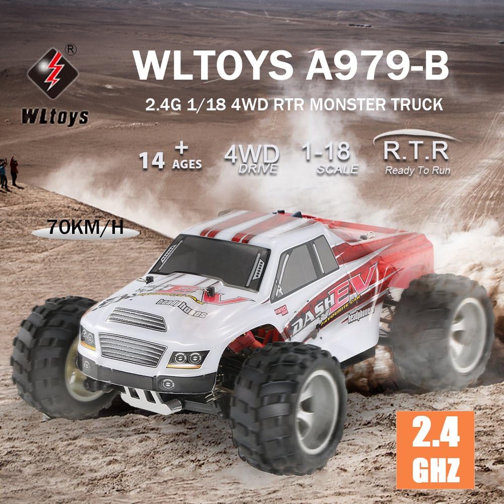 GoolRC WLtoys A979-B RC Car 2.4G 1\/18 escala 4WD 70KM\/h eléctrico...