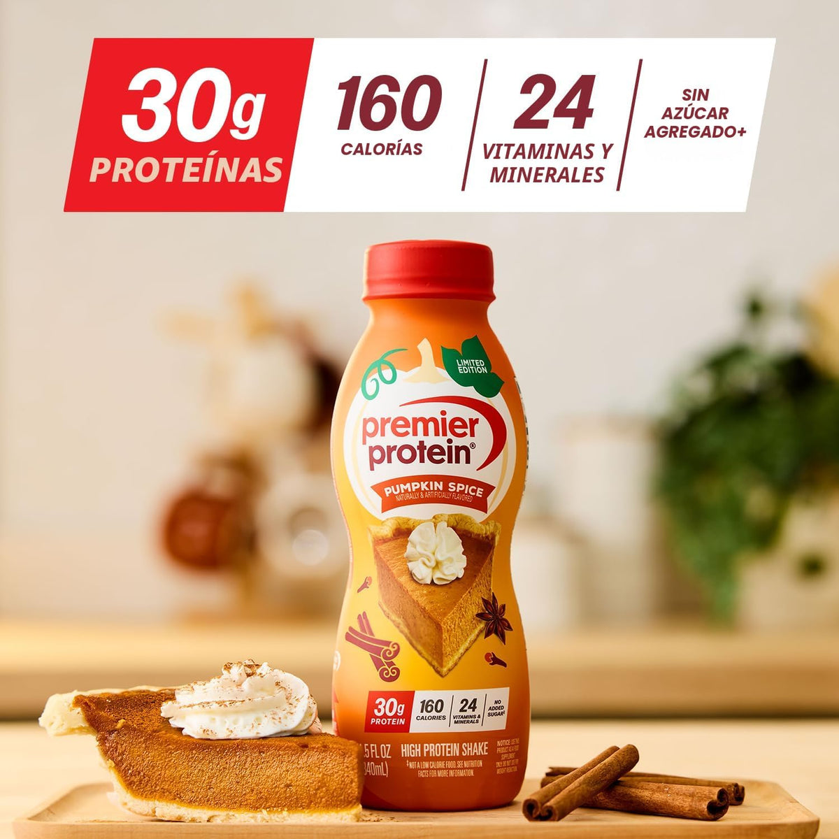 Premier Protein EDICIÓN LIMITADA Batido de 1.06 oz, especias de cal...