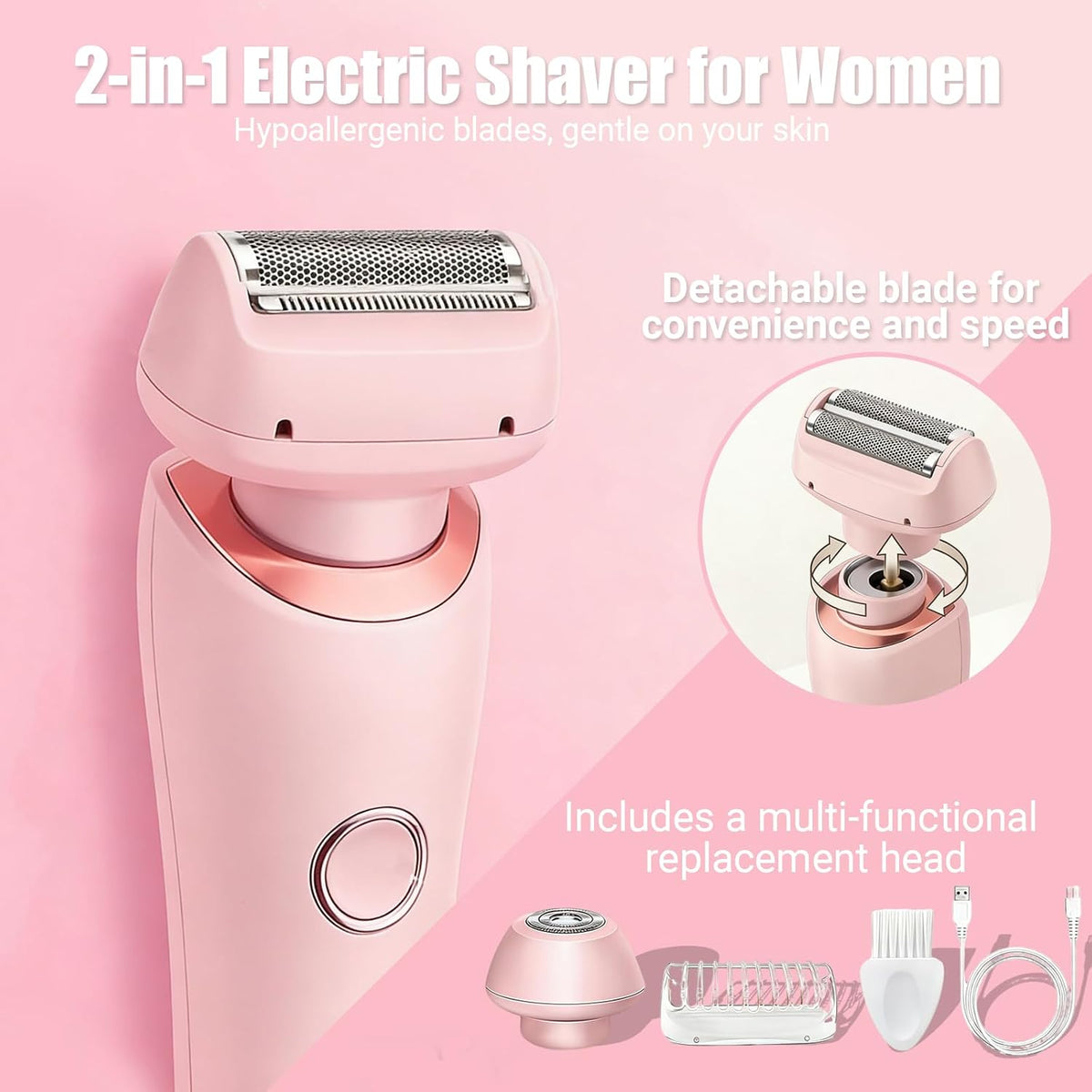 Livora - Afeitadora eléctrica para mujer, maquinilla de afeitar ina...
