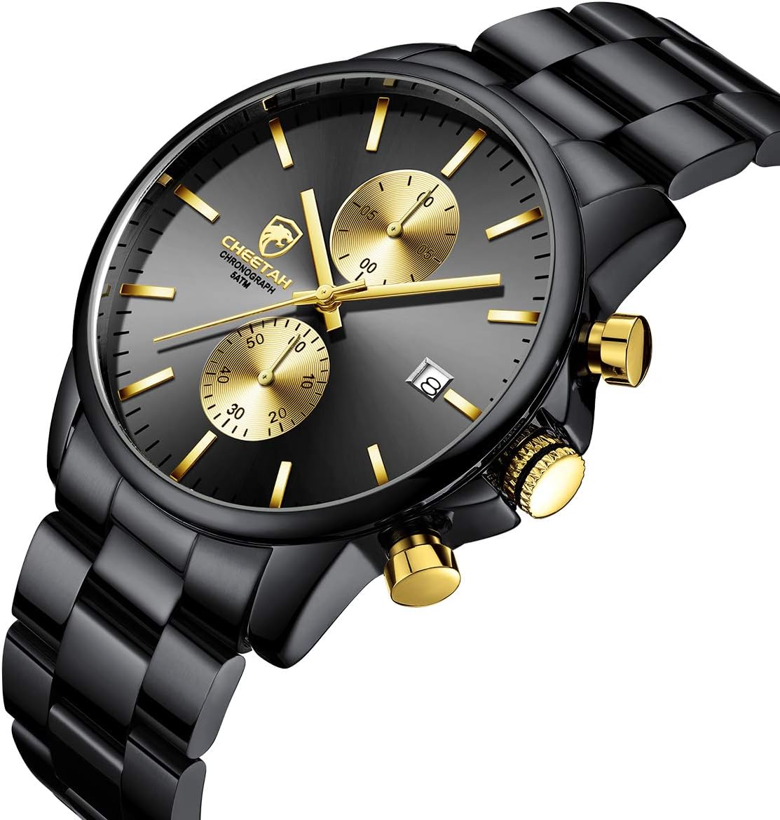 GOLDEN HOUR Fashion Business - Relojes para hombre con cronógrafo,...