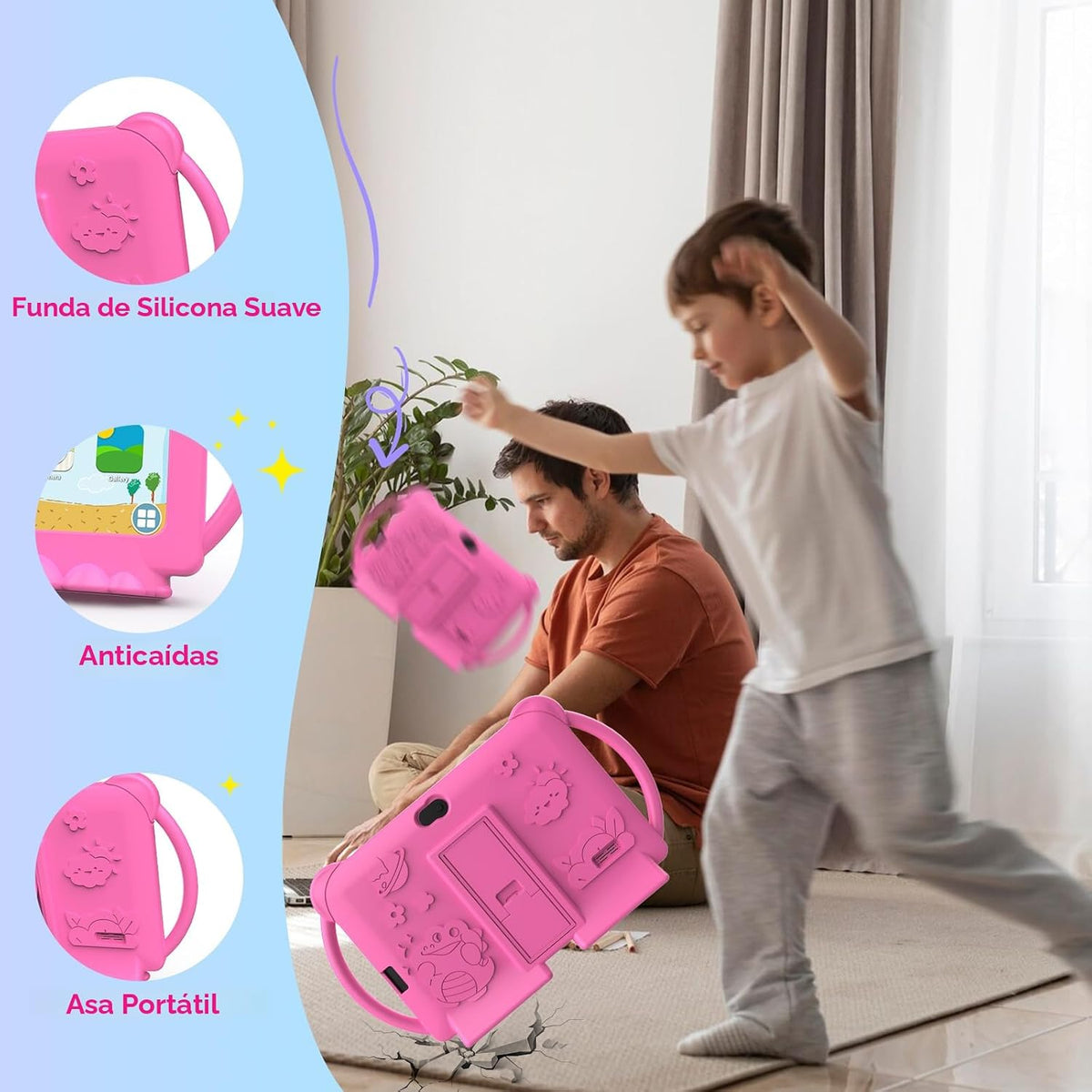 PEICHENG Tableta para niños de 7 pulgadas, Android 12.0 para niños,...