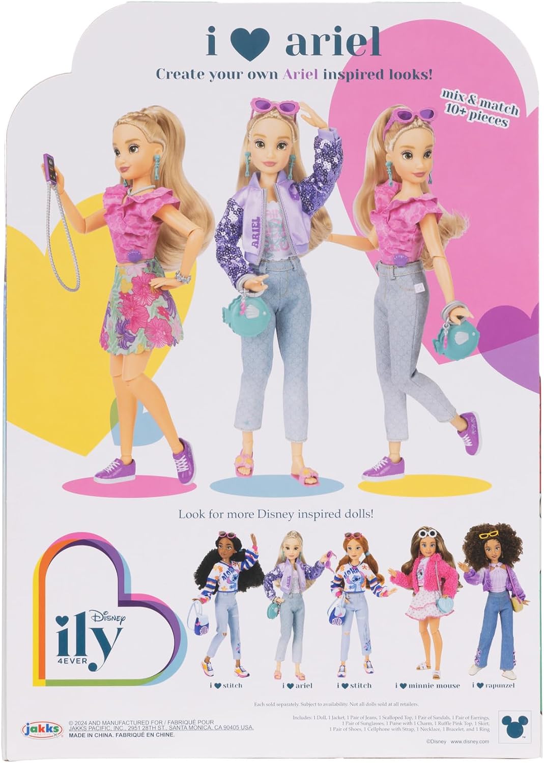 Disney ILY 4EVER Muñecas de moda Ariel de 11.5 pulgadas de alto con...