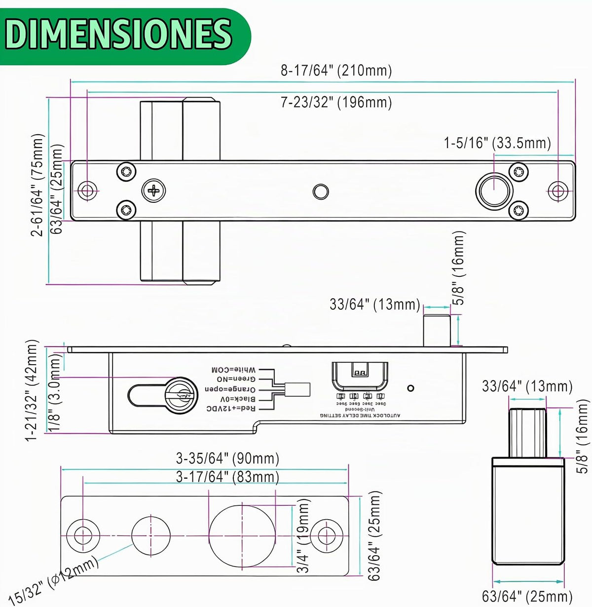 UHPPOTE Cilindro abierto manual eléctrico de la robustez segura del...