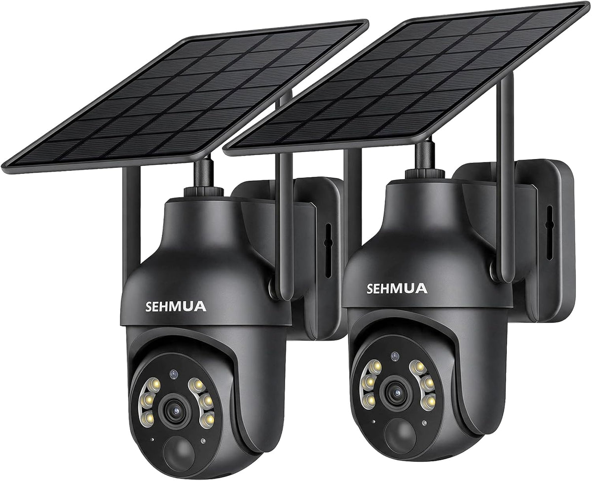 SEHMUA Cámaras de seguridad solar 2K inalámbricas para exteriores,...