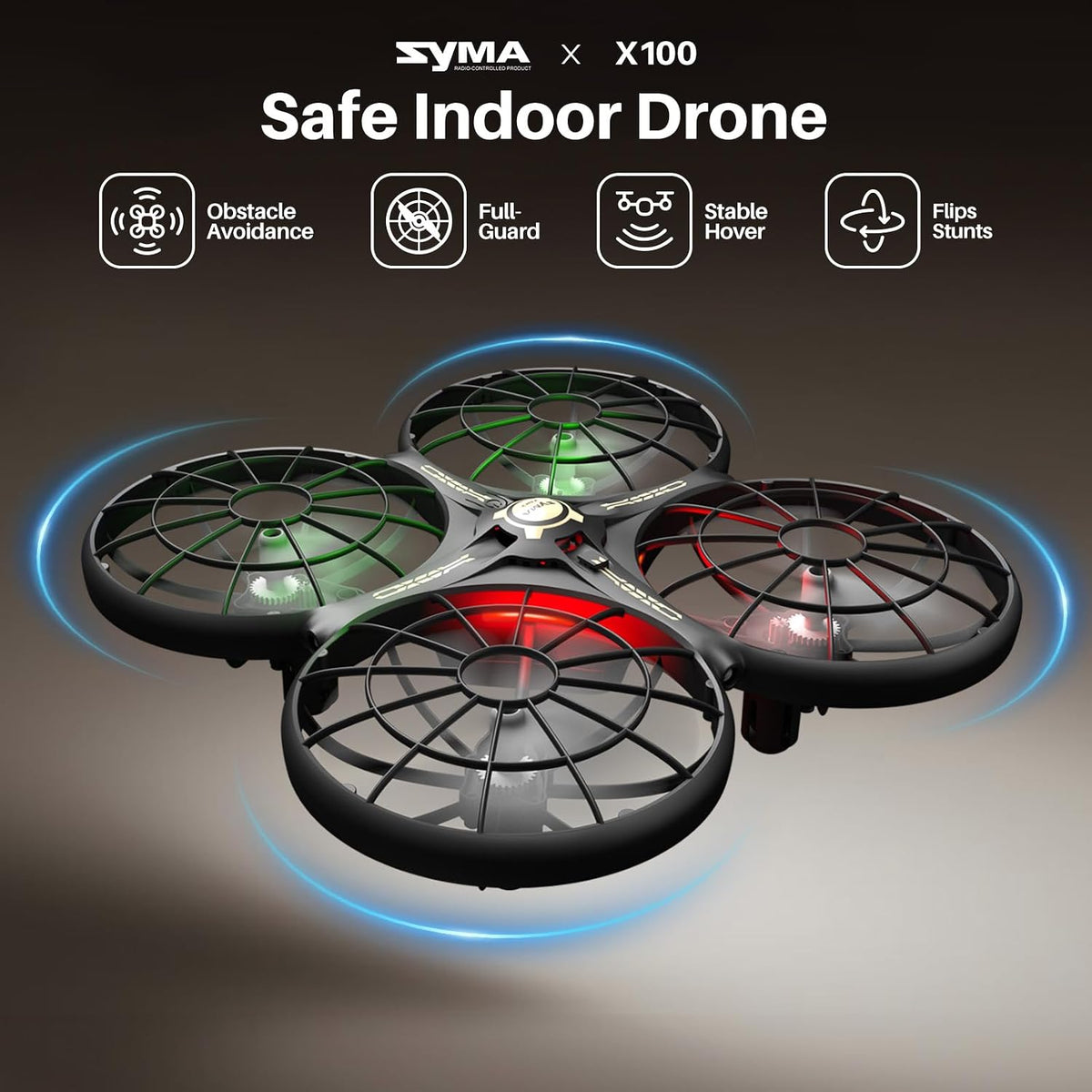 SYMA X100 - Dron de interior para niños de 8 a 12 años, evita obstá...
