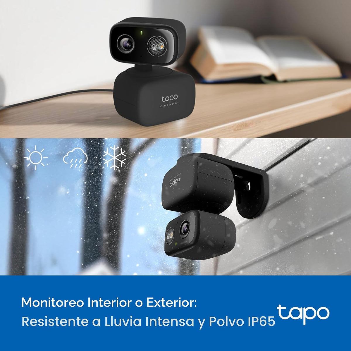Tapo 2K Cámara de seguridad con cable panorámica/inclinable para in...