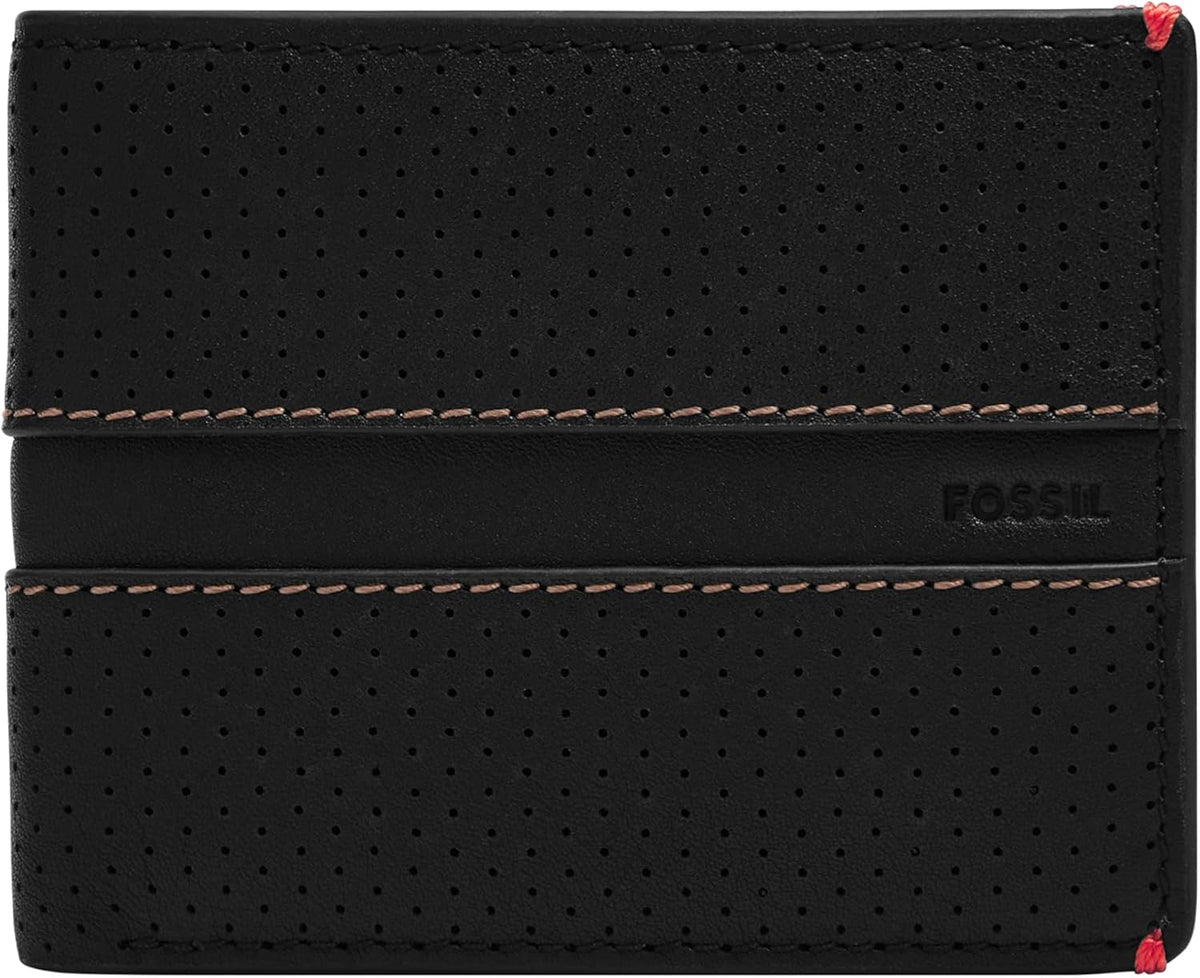 Fossil Billetera plegable para hombre, Sport Tourer negro, talla única