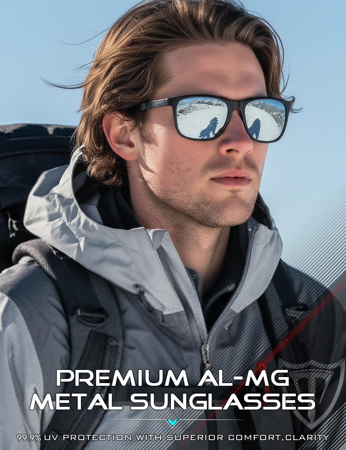 ATTCL Gafas de sol polarizadas para hombre Al-Mg Metal ultraligeras...