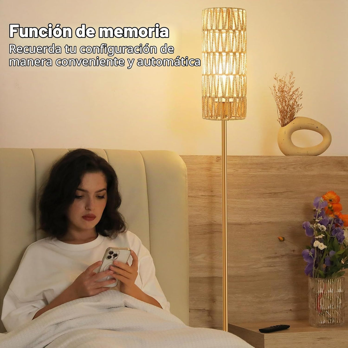 Ambimall Lámparas de pie de 64 pulgadas para sala de estar con cont...