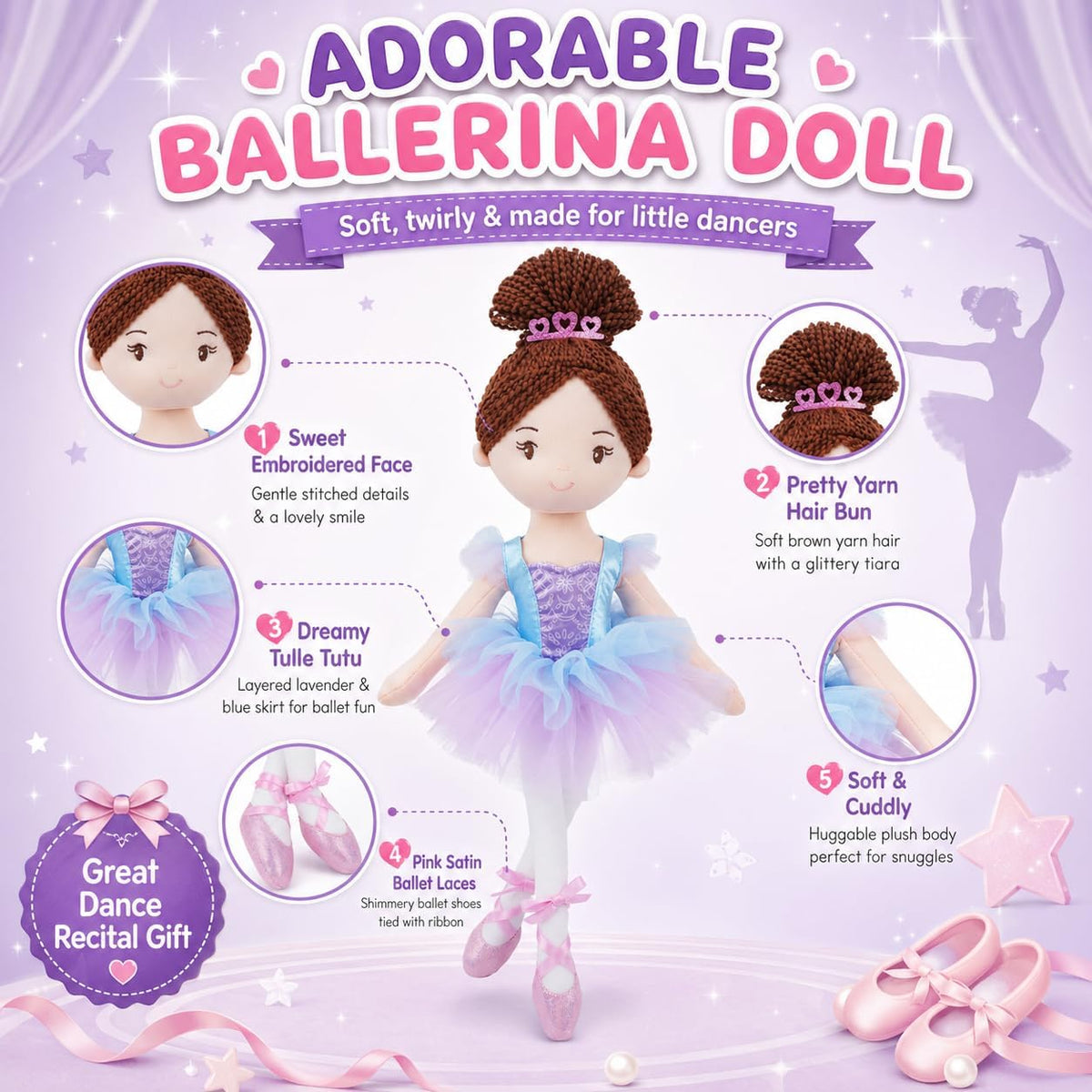 June Garden Muñeca Bailarina Bella de 16" \u2013 Regalo de Reci...