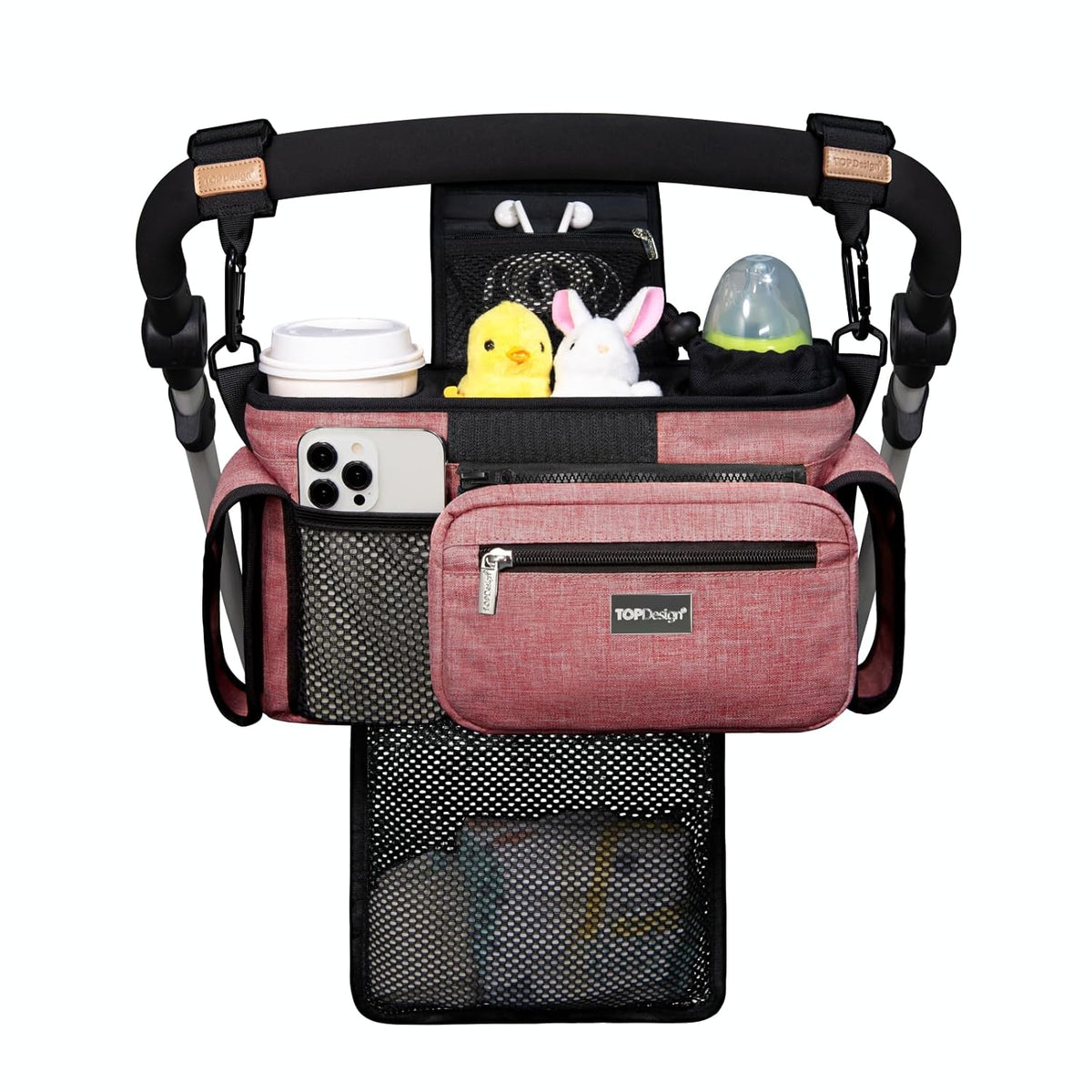 TOPDesign Organizador universal para cochecito de bebé, carrito de...