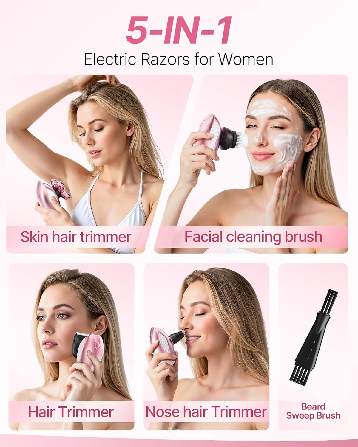 Maquinillas de afeitar eléctricas para mujeres, afeitadora corporal...