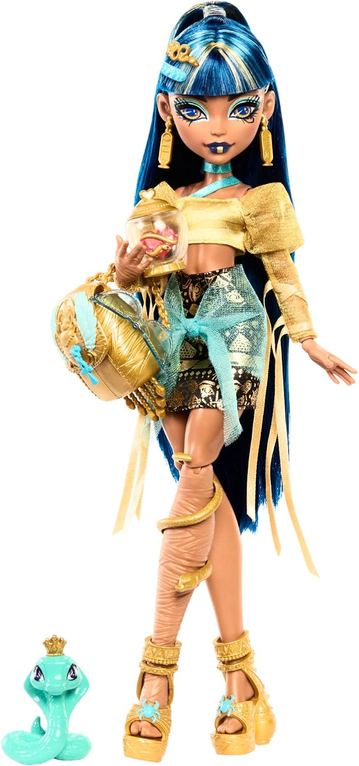Monster High Cleo De Nile Doll in Golden Clothes | Momia en blusa r...
