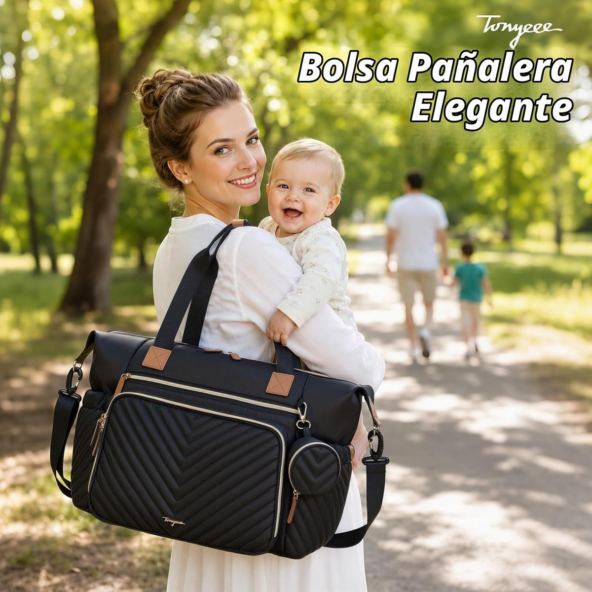 Tonyeee Bolsa de pañales, bolso grande del hospital del bebé para l...