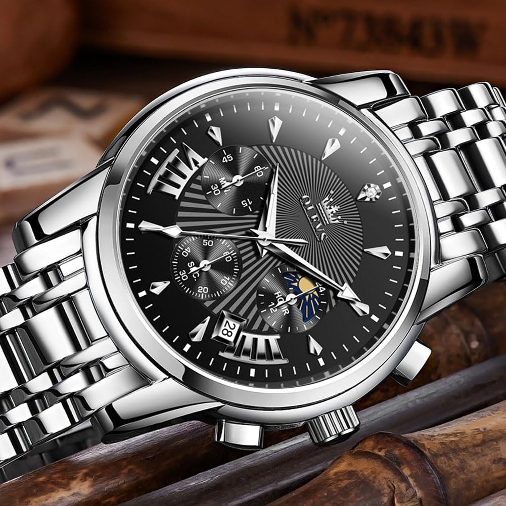 OLEVS Relojes para hombre Relojes de cronógrafo de fácil lectura lu...