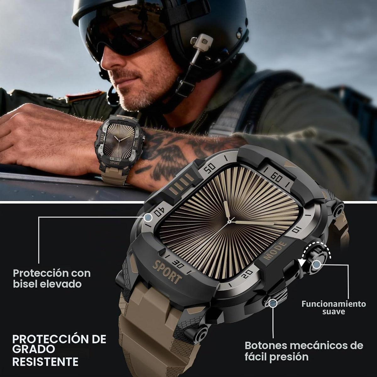 DABAOZA Funda resistente con correa táctica para hombre, compatible...