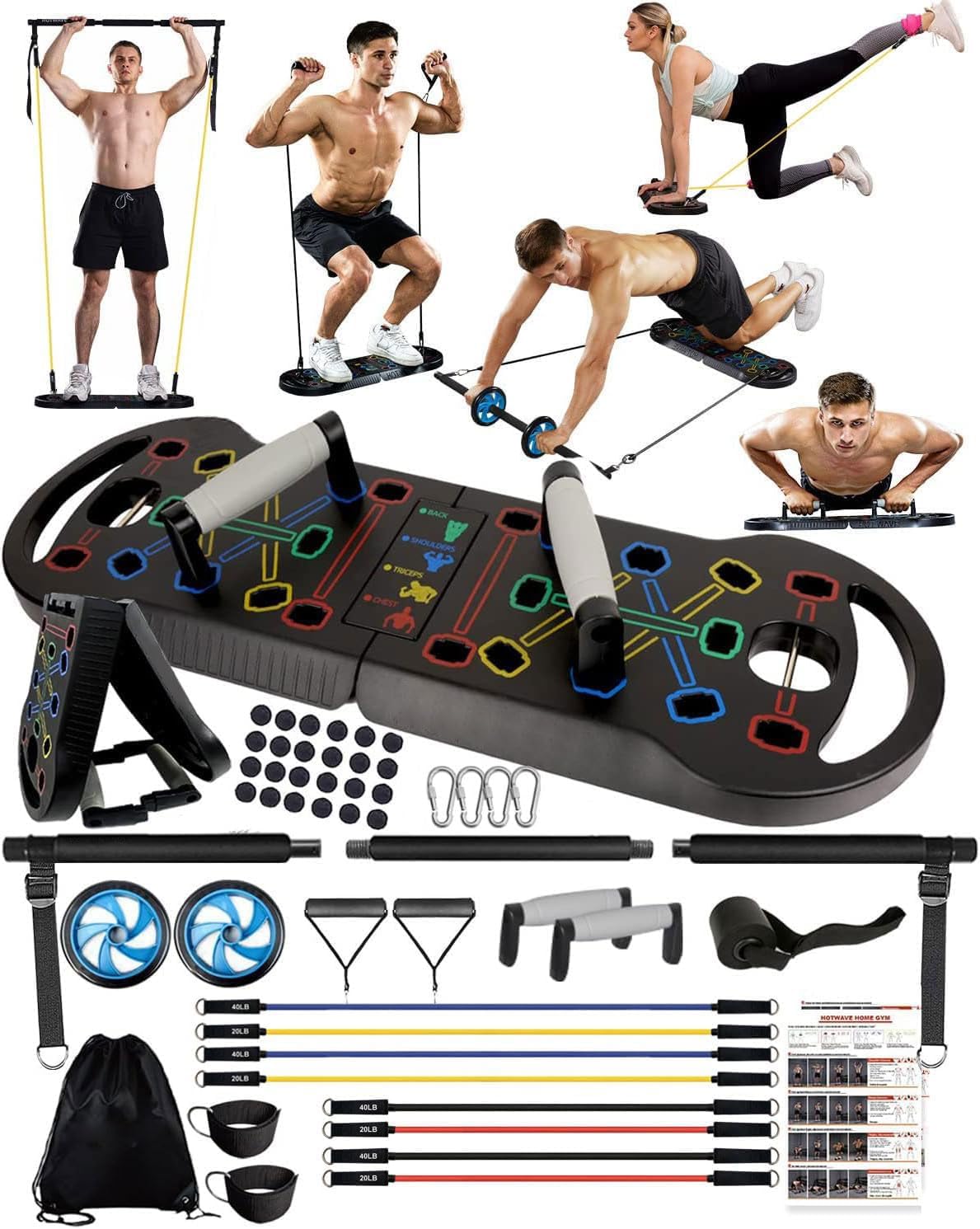 Tabla de flexiones HOTWAVE, tabla de flexiones portátil, barra de f...
