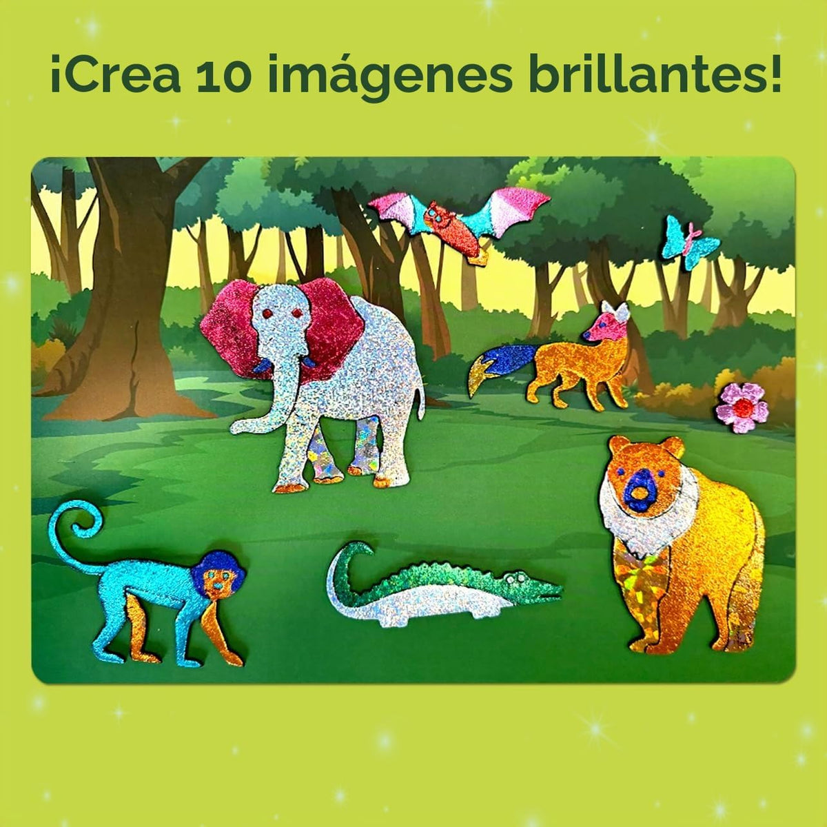 Skillmatics Foil Fun Animals Mega Pack, kit de arte de aluminio, re...